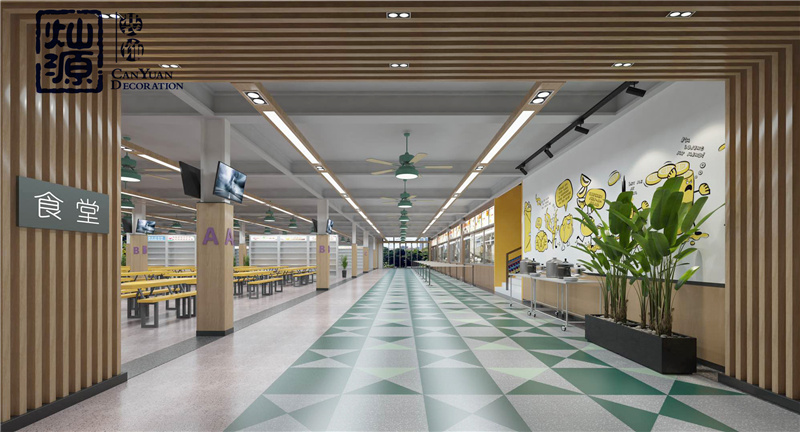 中學生食堂設(shè)計裝修效果圖 中學生食堂設(shè)計裝修效果圖