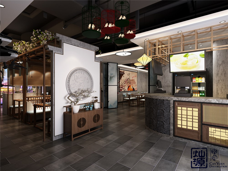 中式餐廳設計裝修效果圖
