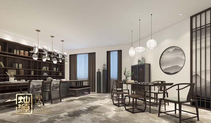 別墅設(shè)計(jì)書(shū)房效果圖