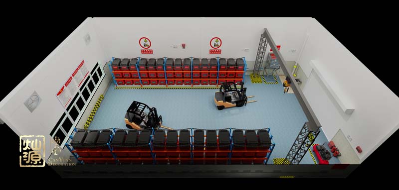 叉車充電車間俯視圖 叉車充電車間俯視圖