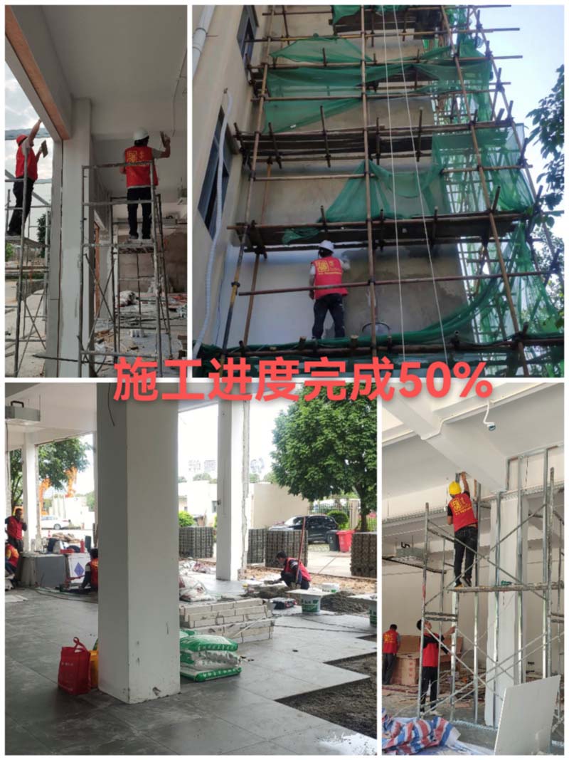 南寧英輪名駒摩托車4S店裝修施工進度完成50%&mdash;燦源裝飾